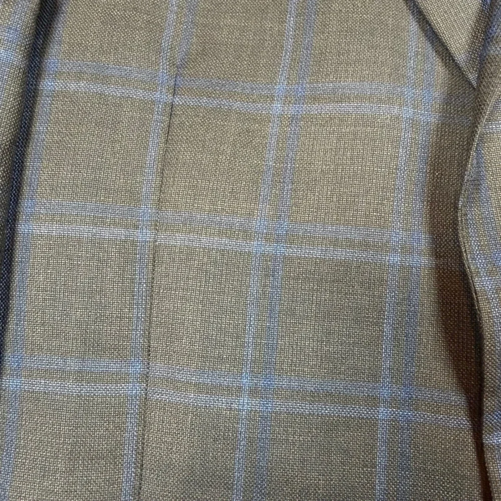 Jos. A. Bank Reserve E. Thomas Super 130s Wool Blazer 44R Brown Blue Windowpane